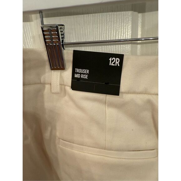 Express Winter White Wide Leg Mid-Rise Trouser Pants Sz 12 NWT - Picture 6 of 10